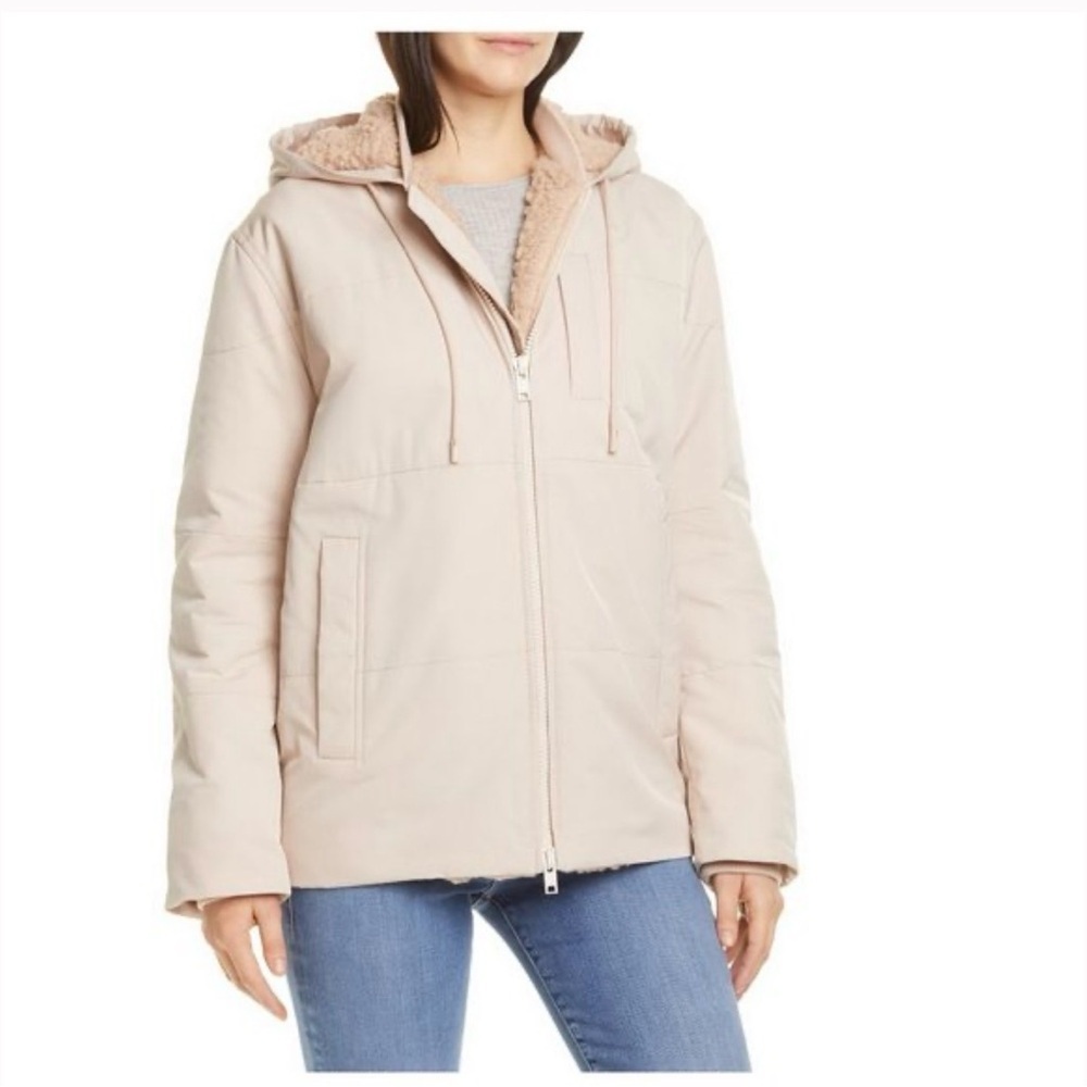 Vince Jacket Women's Cream Hooded Puffer